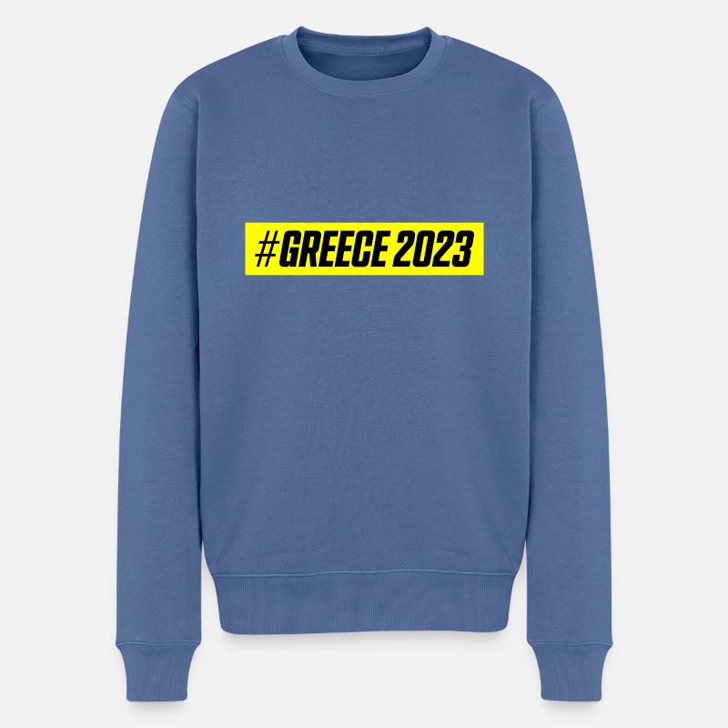 Grèce 2023 - Pull Premium bio Homme - bleu pigeon