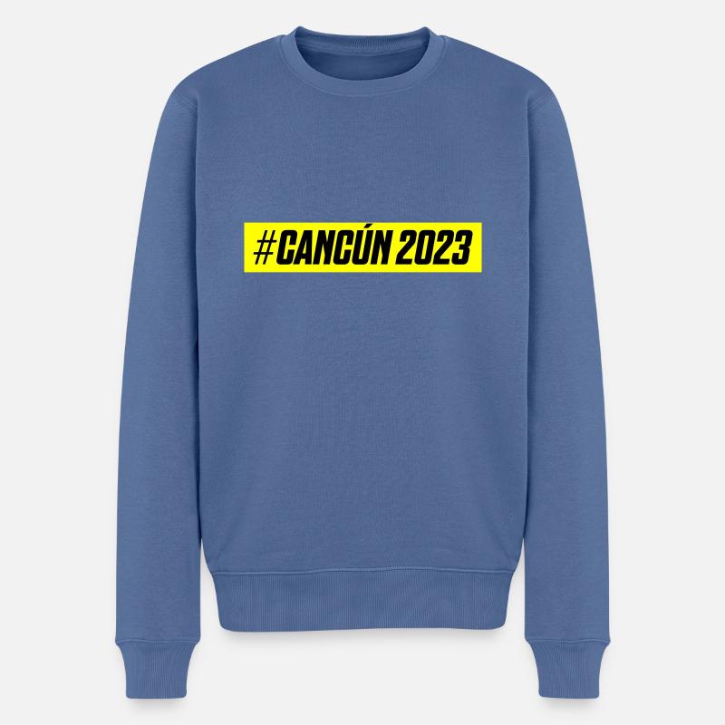 Cancun 2023 - Männer Premium Bio Pullover - Taubenblau