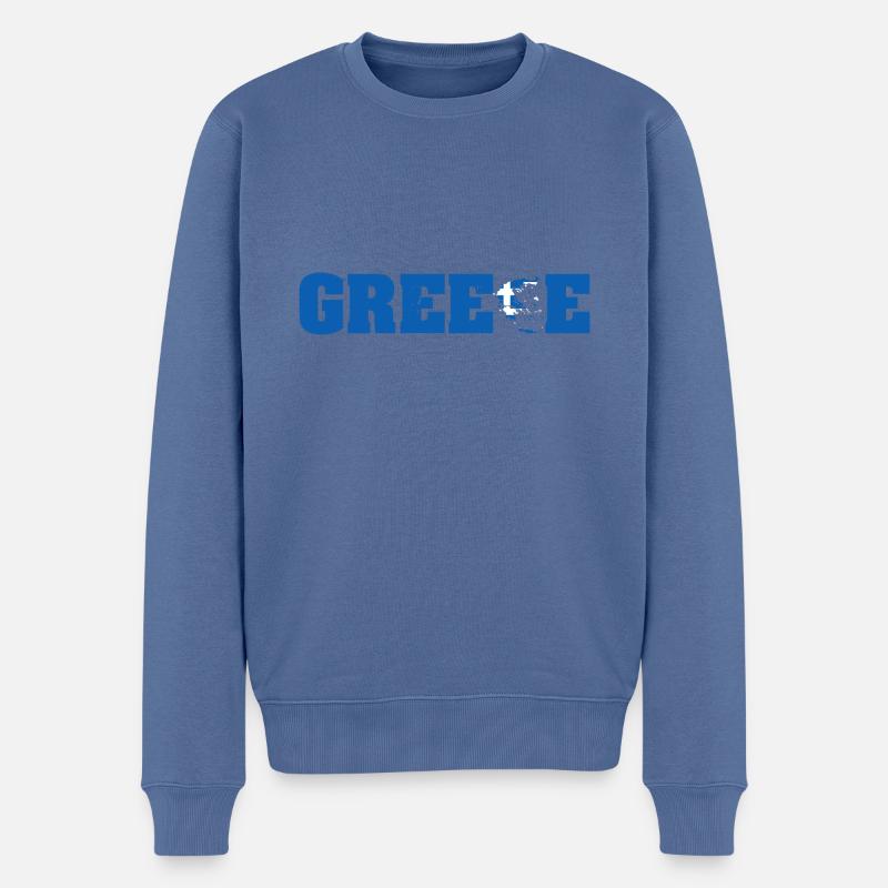 Balkan Flagge Griechenland Ellas Hellenisch - Männer Premium Bio Pullover - Taubenblau