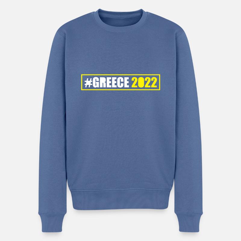 Grèce 2022 - Pull Premium bio Homme - bleu pigeon