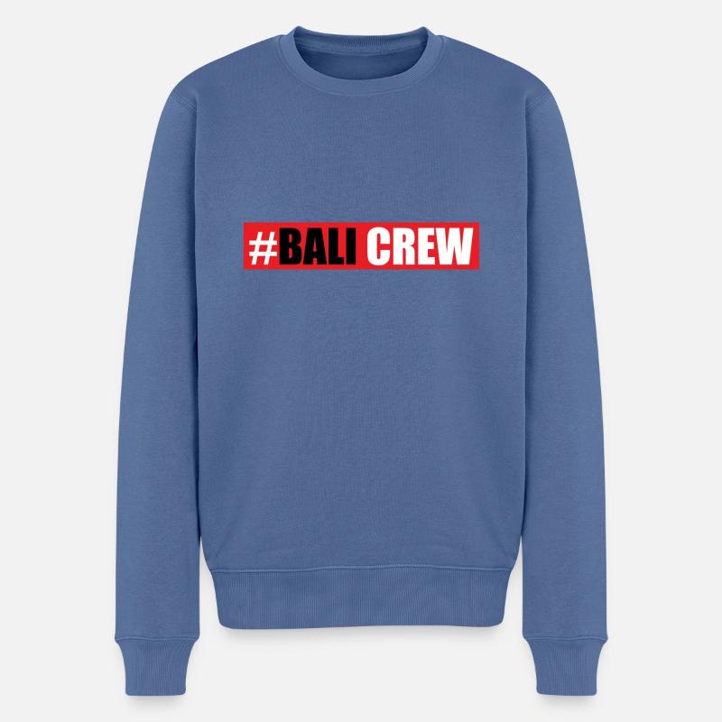 Bali Crew - Männer Premium Bio Pullover - Taubenblau