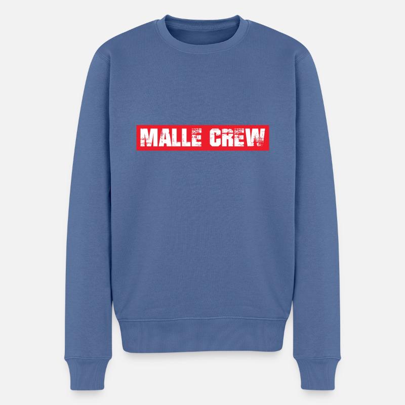 Malle Crew - Männer Premium Bio Pullover - Taubenblau