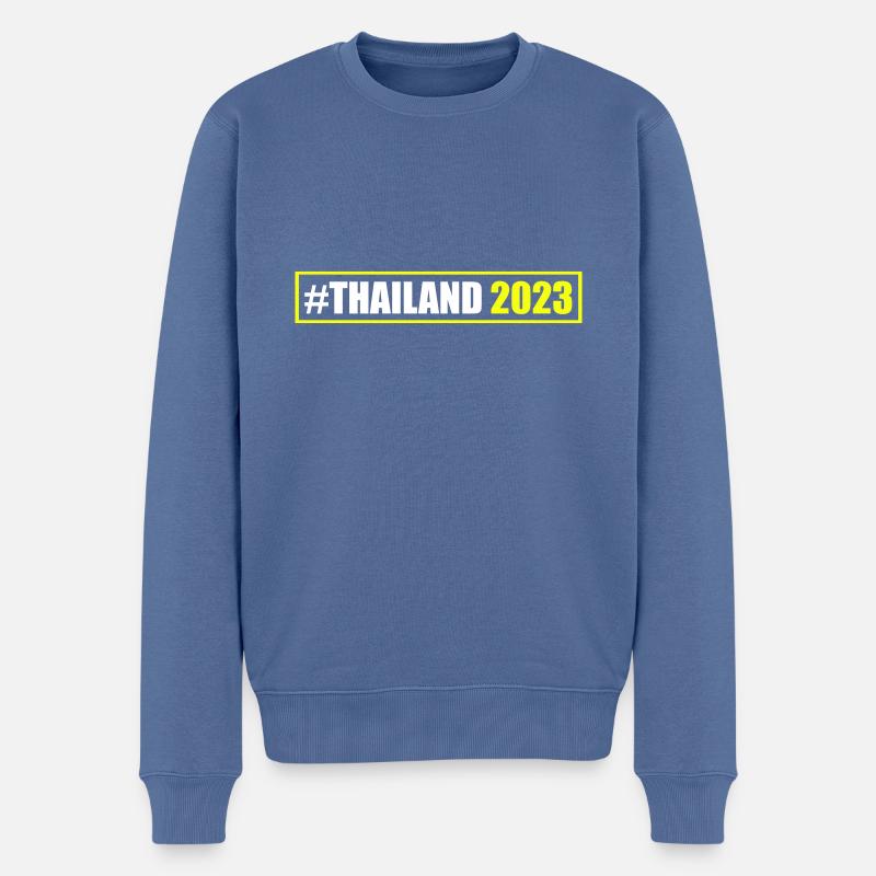 Thailand 2023 - Männer Premium Bio Pullover - Taubenblau