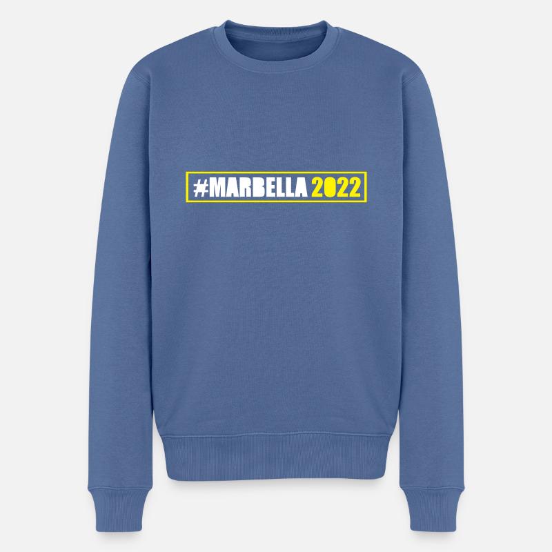 Marbella 2022 - Pull Premium bio Homme - bleu pigeon