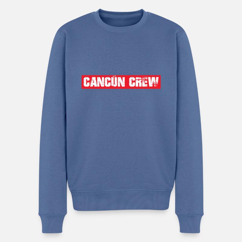 Cancun Crew - Männer Premium Bio Pullover - Taubenblau