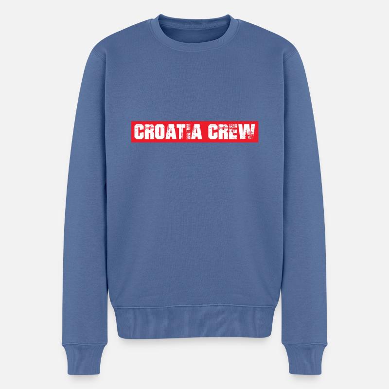 Croatia Crew - Männer Premium Bio Pullover - Taubenblau