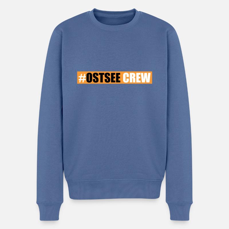 Ostsee Crew - Männer Premium Bio Pullover - Taubenblau