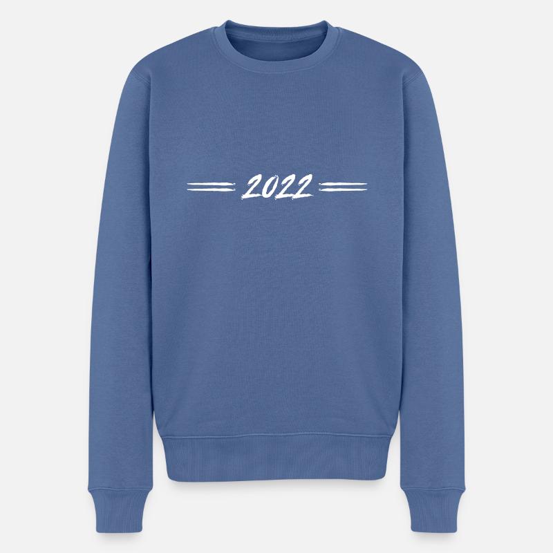 Ligne 2022 - Pull Premium bio Homme - bleu pigeon