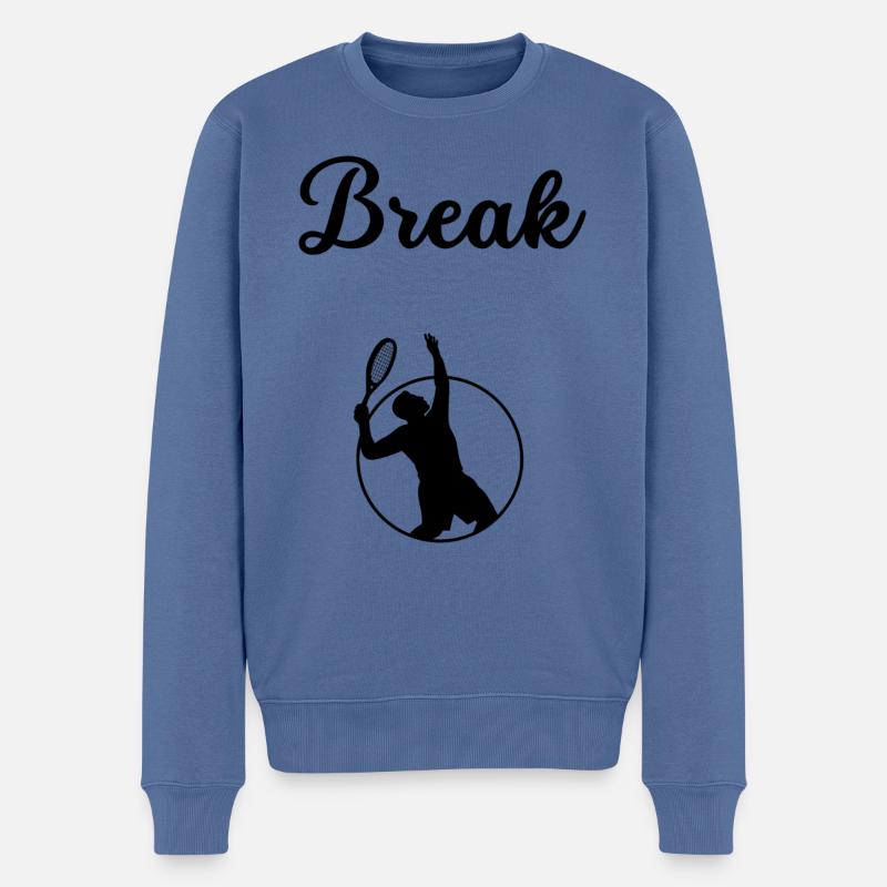 Break Tennis - Männer Premium Bio Pullover - Taubenblau