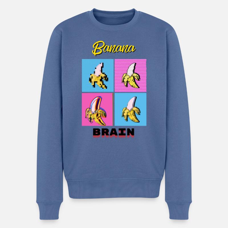 Cerveau de banane - Pull Premium bio Homme - bleu pigeon