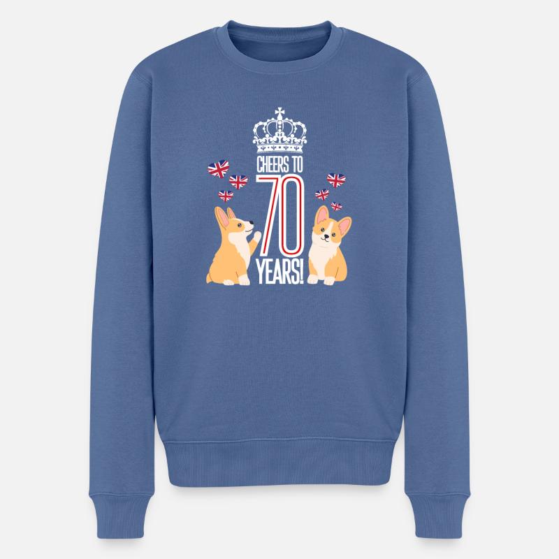 Queen 70. Thronjubiläum 2022 70 Jahre Platin - Männer Premium Bio Pullover - Taubenblau