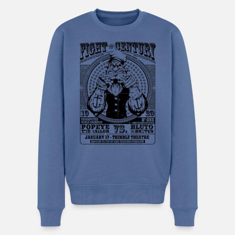 Popeye Kampf Des Jahrhunderts Poster - Männer Premium Bio Pullover - Taubenblau