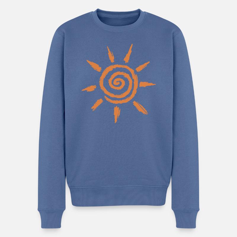 Sonnensymbol - Männer Premium Bio Pullover - Taubenblau