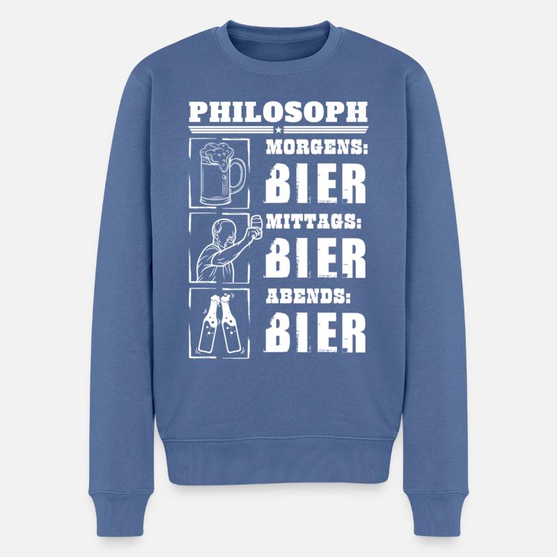 Mon quotidien de philosophe - Pull Premium bio Homme - bleu pigeon