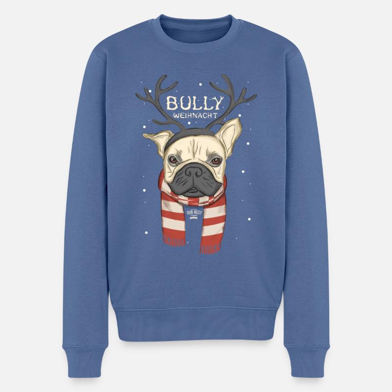 Bully Weihnacht - Männer Premium Bio Pullover - Taubenblau