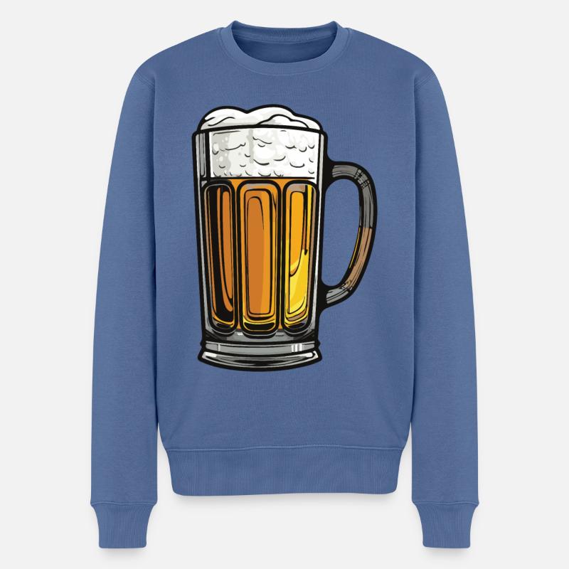 Bier Glas Symbol - Männer Premium Bio Pullover - Taubenblau