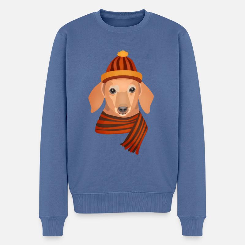 Dackel - Männer Premium Bio Pullover - Taubenblau