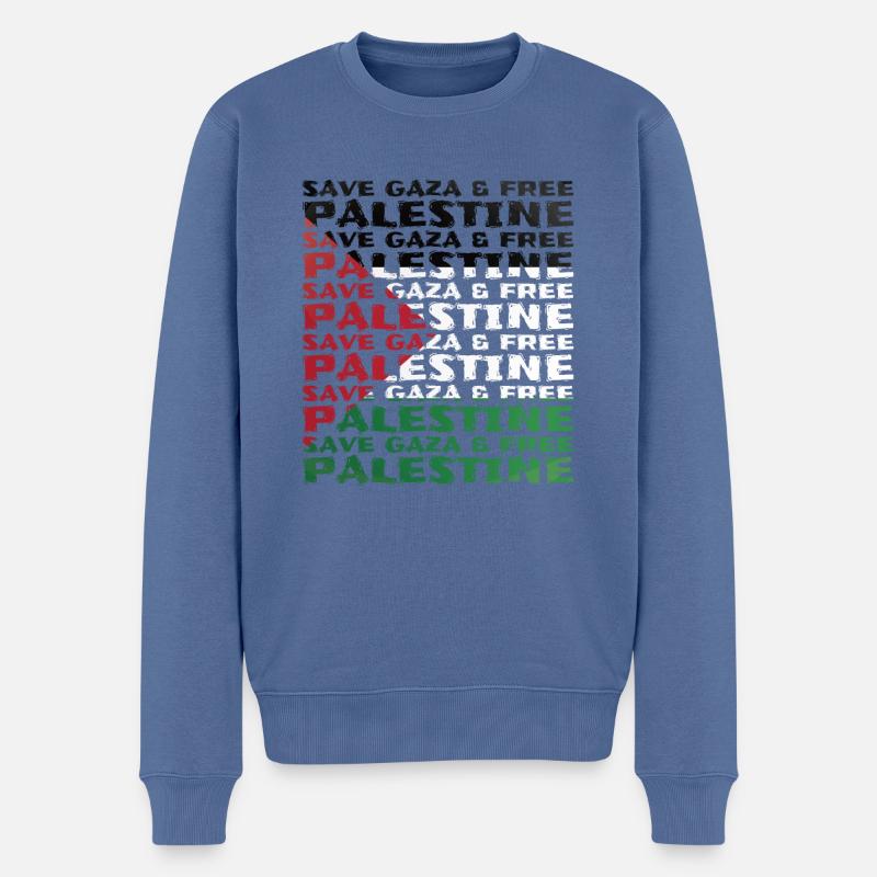 Free Palestine Geschenk Palästina Flagge - Männer Premium Bio Pullover - Taubenblau