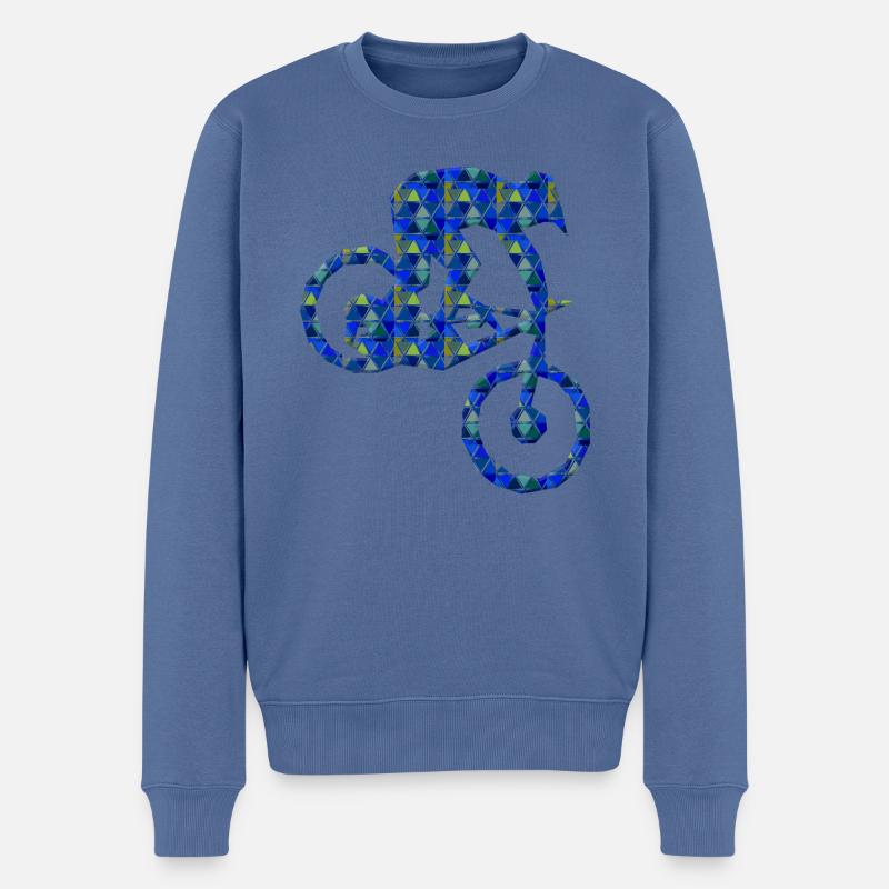 Stoppie Mountainbike Abstrakt - Männer Premium Bio Pullover - Taubenblau