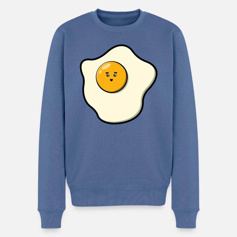 Oeuf au plat mignon - Pull Premium bio Homme - bleu pigeon