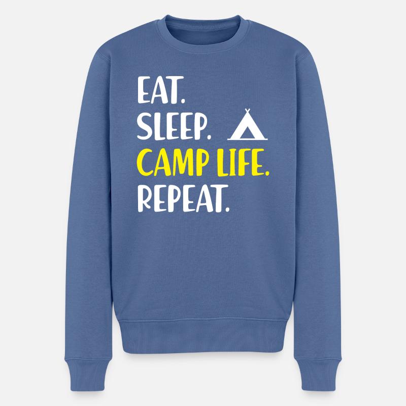 Zelten Camping Campingfans Campingplatz Zeltplatz - Männer Premium Bio Pullover - Taubenblau