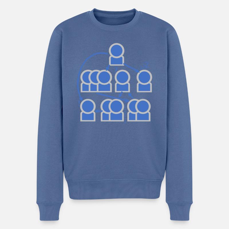 Firmen Organigramm - alles klar? - Männer Premium Bio Pullover - Taubenblau
