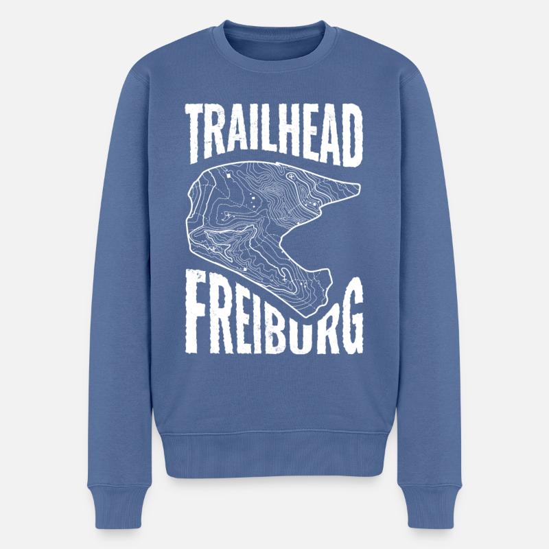 Chemise VTT Trailhead Freiburg - Pull Premium bio Homme - bleu pigeon