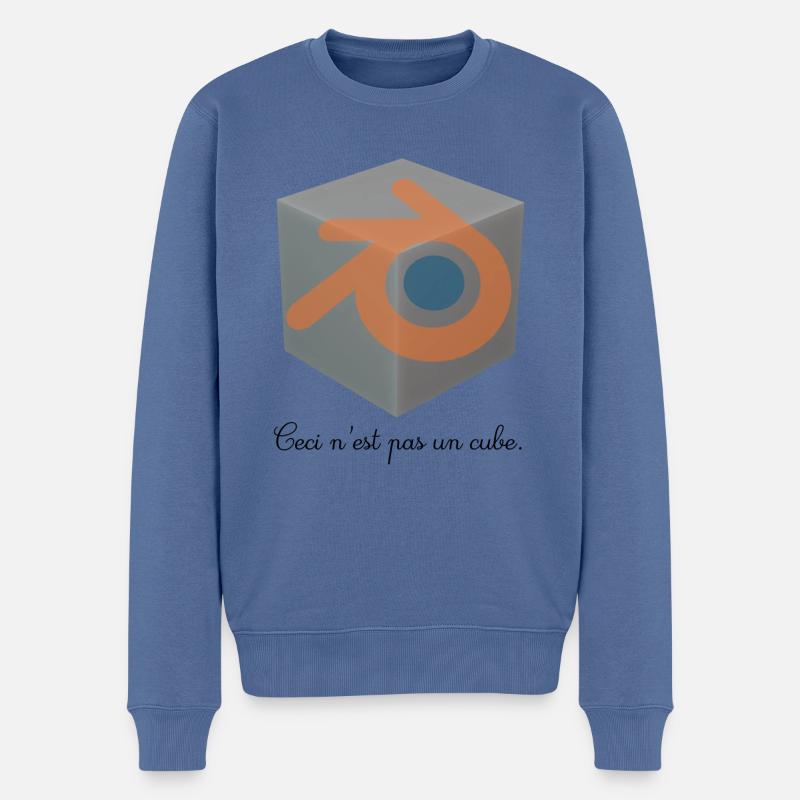 Ceci n’est pas un cube ! - Pull Premium bio Homme - bleu pigeon