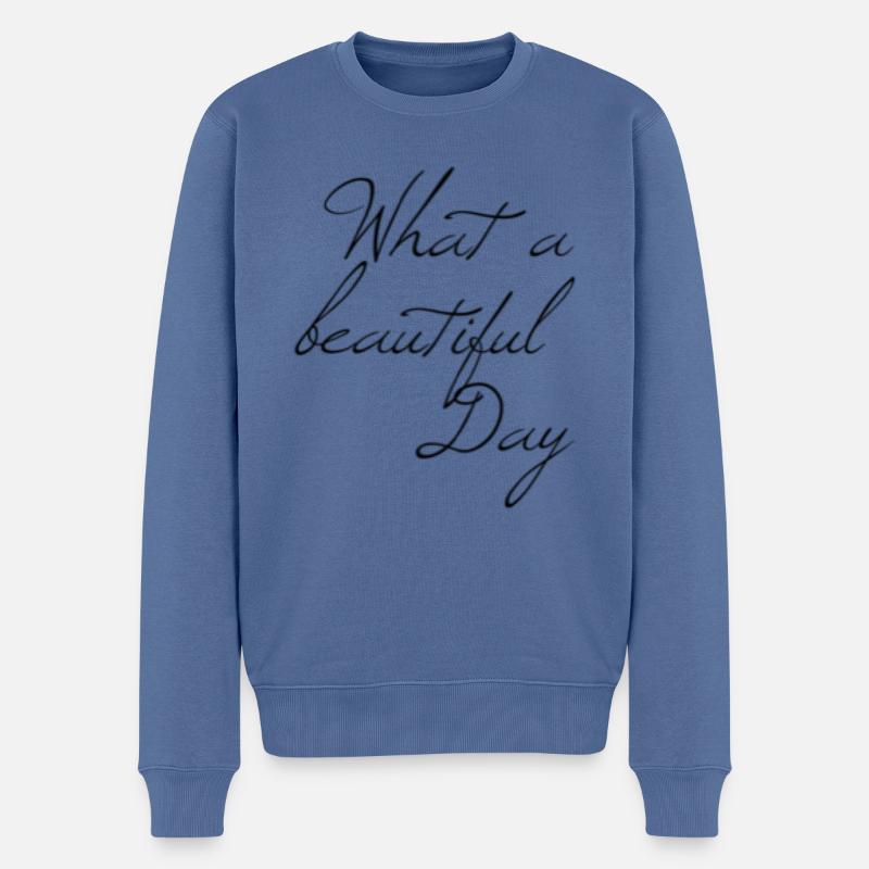 Quelle belle journée - Pull Premium bio Homme - bleu pigeon
