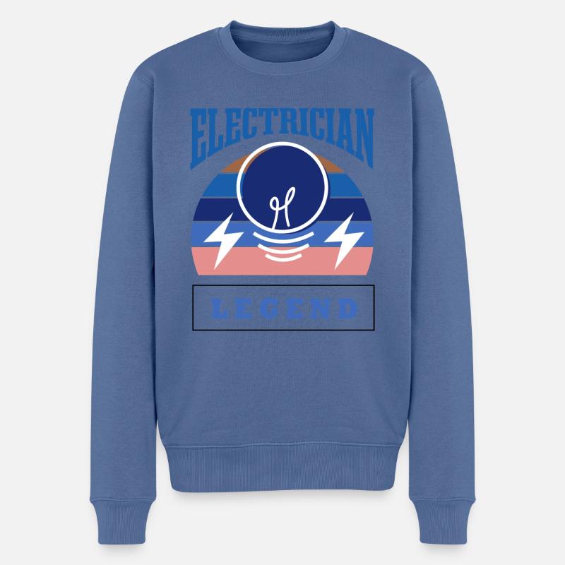 Elektriker Legend Elektroarbeiter Handwerker - Männer Premium Bio Pullover - Taubenblau