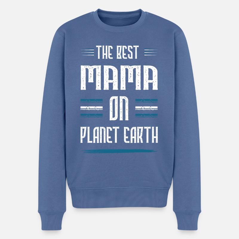 Beste Mama Spruch Mutter Mom - Männer Premium Bio Pullover - Taubenblau