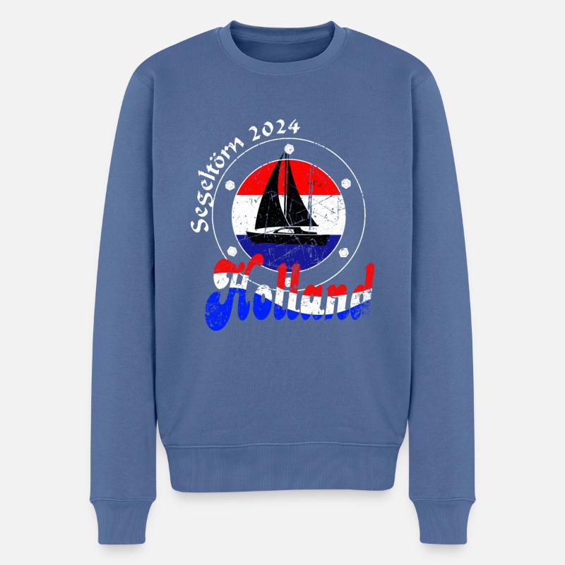 Segeltörn Holland 2024 - Männer Premium Bio Pullover - Taubenblau