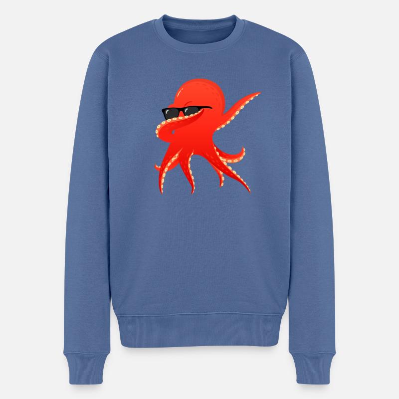 Oktopus Octopus Tentakel Dab Dabbing Sonnenbrille - Männer Premium Bio Pullover - Taubenblau