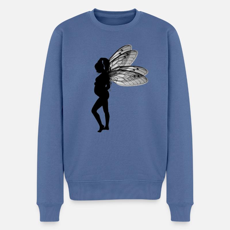 Elfe Fee Schwanger - Männer Premium Bio Pullover - Taubenblau