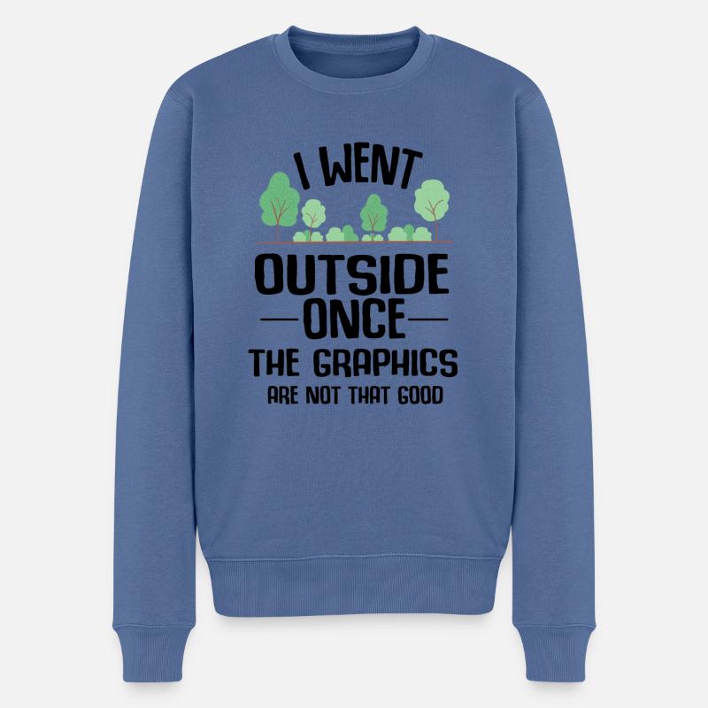 Gamer Draußen Grafik Pause Auflösung Witz Geschenk - Männer Premium Bio Pullover - Taubenblau
