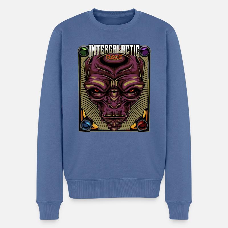 Course intergalactique | Cadeau étranger extraterrestre - Pull Premium bio Homme - bleu pigeon