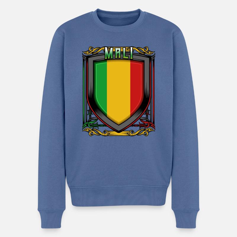 Malische Wappen Republik Mali Malier Geschenkidee - Männer Premium Bio Pullover - Taubenblau
