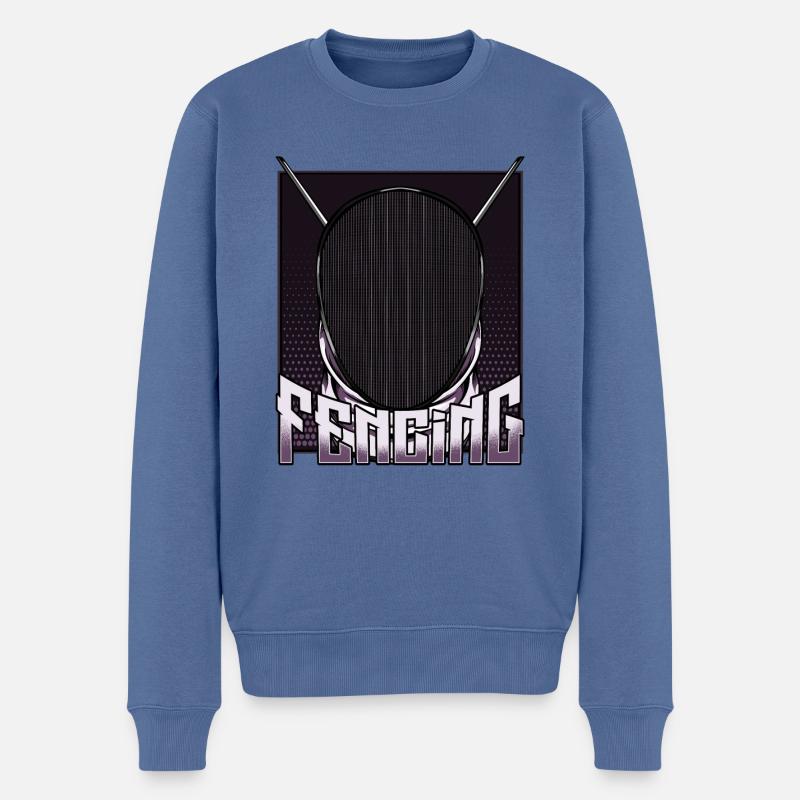 Fechten Fechtsport En Garde Sportfechten Geschenk - Männer Premium Bio Pullover - Taubenblau