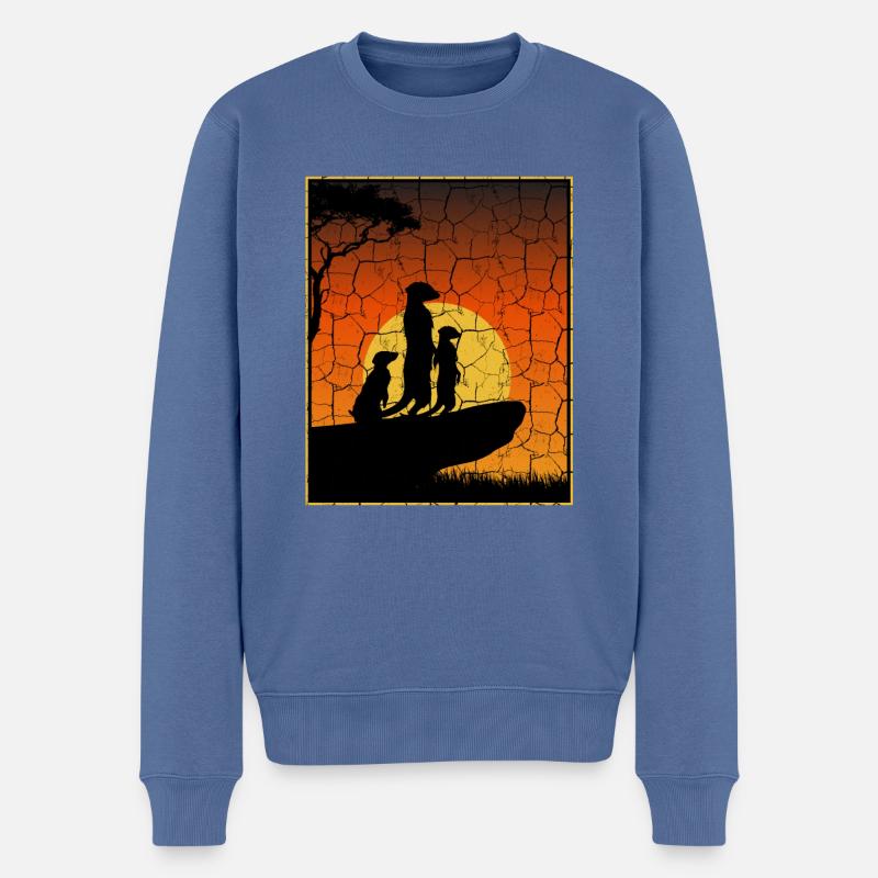 Erdmännchen - Männer Premium Bio Pullover - Taubenblau