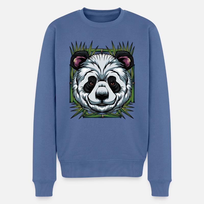 panda - Pull Premium bio Homme - bleu pigeon