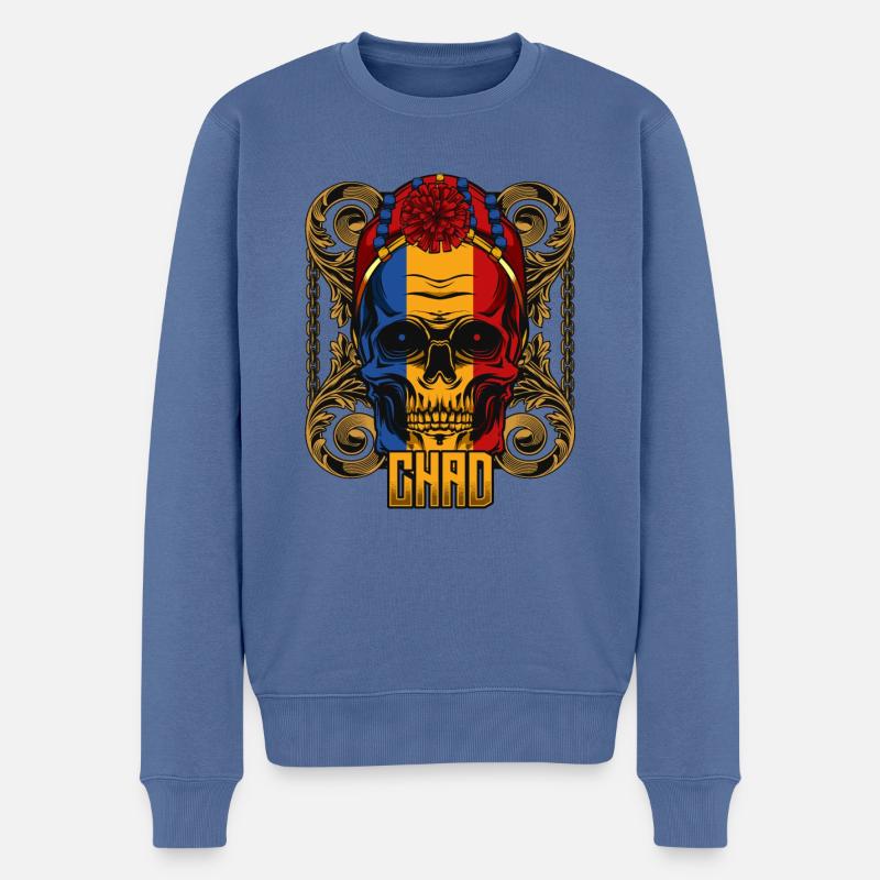 Idée de cadeau République du Tchad Tchadienne - Pull Premium bio Homme - bleu pigeon