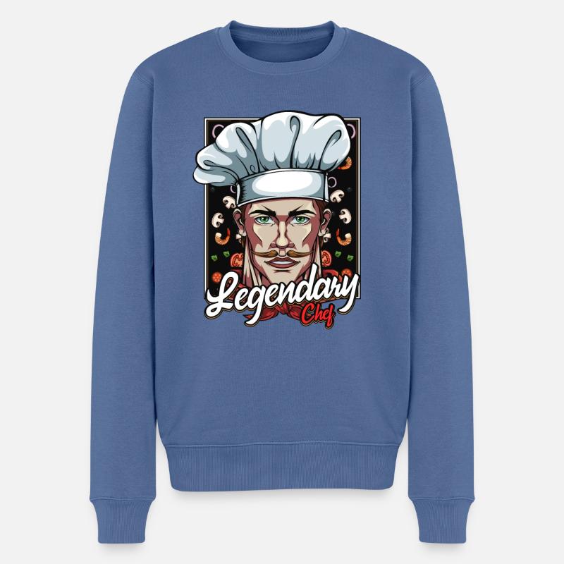 Chefkoch Küchenchef Kochkunst Kochen Geschenkidee - Männer Premium Bio Pullover - Taubenblau