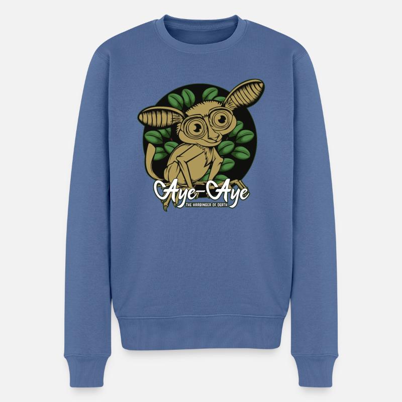 Aye-Aye Niedlich Fingertier Nachtaktiv Geschenk - Männer Premium Bio Pullover - Taubenblau