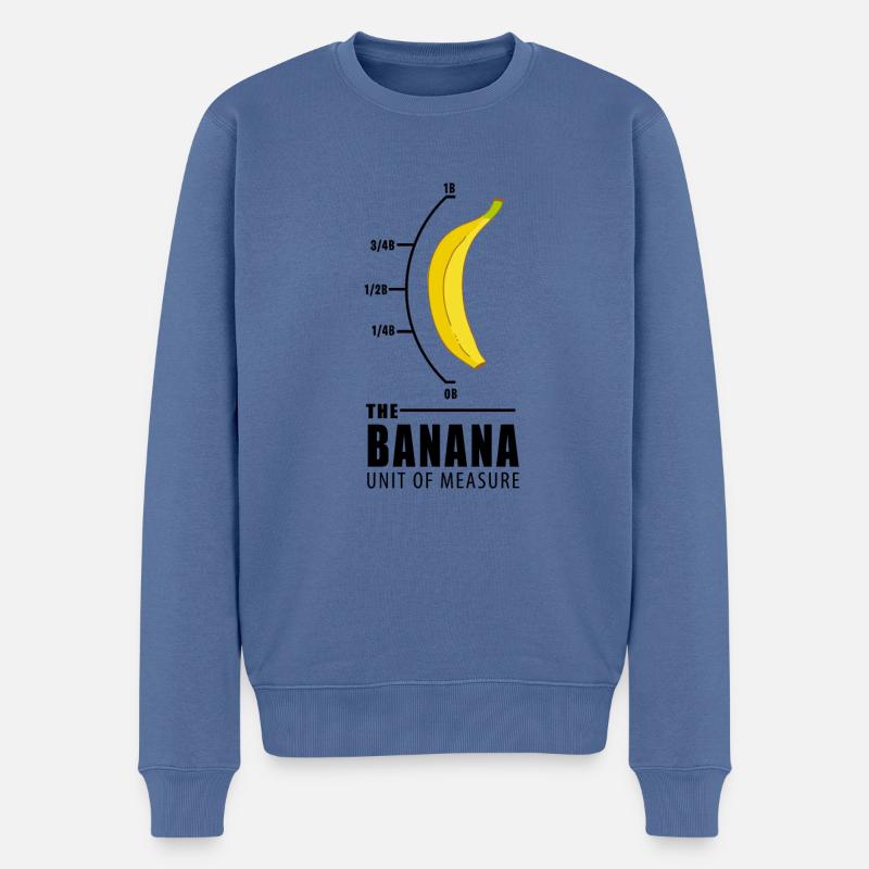Banane Maßeinheit Gelb Nerd lustiges Geschenk - Männer Premium Bio Pullover - Taubenblau