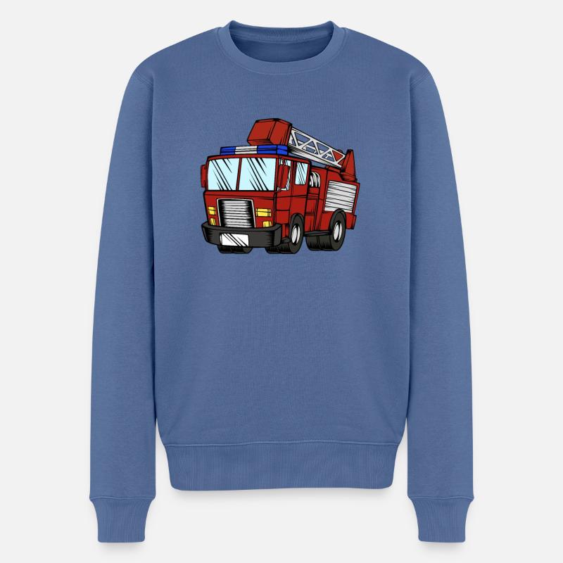 Feuerwehrauto - Männer Premium Bio Pullover - Taubenblau