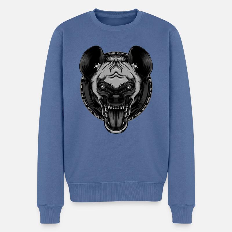 Cool Hyäne - Männer Premium Bio Pullover - Taubenblau