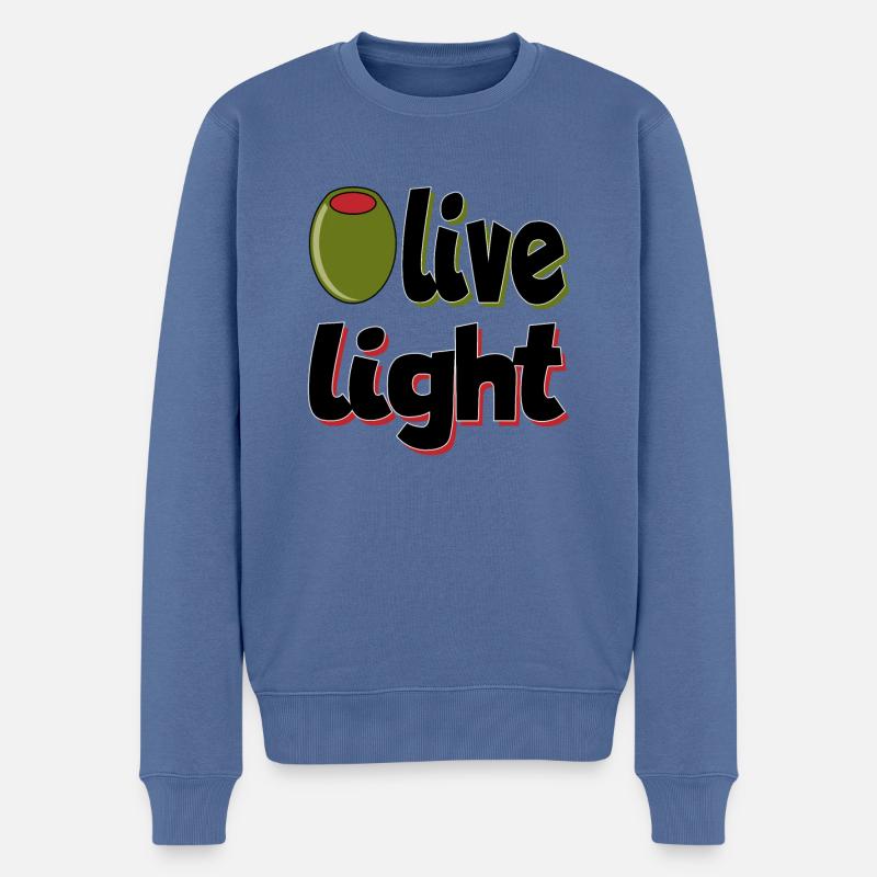 Olive LIght - Pull Premium bio Homme - bleu pigeon