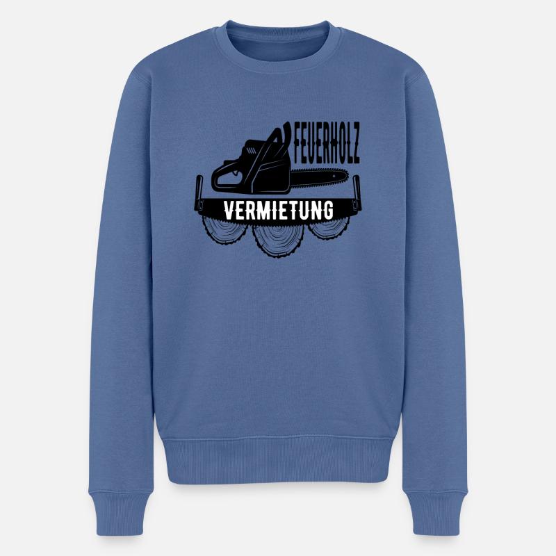 Feuerholz Verleih Vermietung Vermieten Geschenk - Männer Premium Bio Pullover - Taubenblau