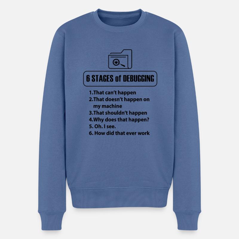 Cadeaux Programmeur Nerd Bug Developer - Pull Premium bio Homme - bleu pigeon