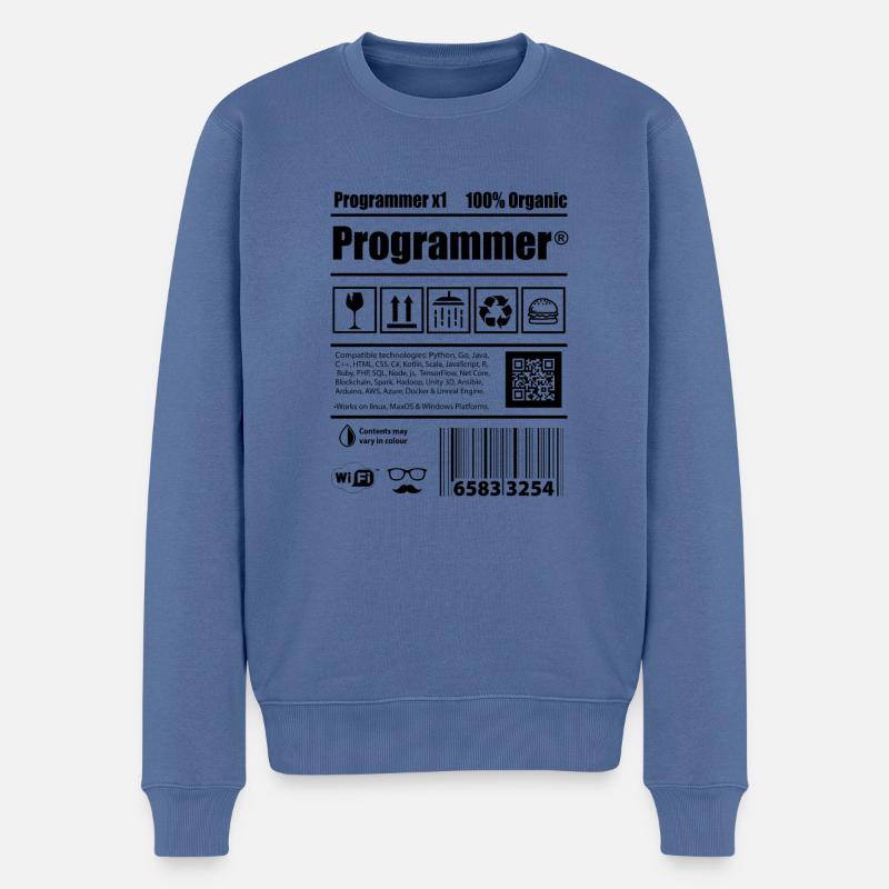 Coder Programmierer Koffein Entwickler Geschenk - Männer Premium Bio Pullover - Taubenblau